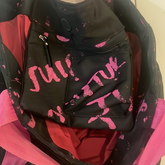 Vintage Juicy Couture large tote Black and pink distressed look - Picture 4 of 14